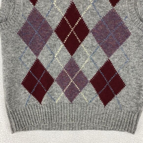 Vintage Stanley Blacker Sweater Vest Mens Size L 100% Shetland Wool Knit Italy - Picture 2 of 12